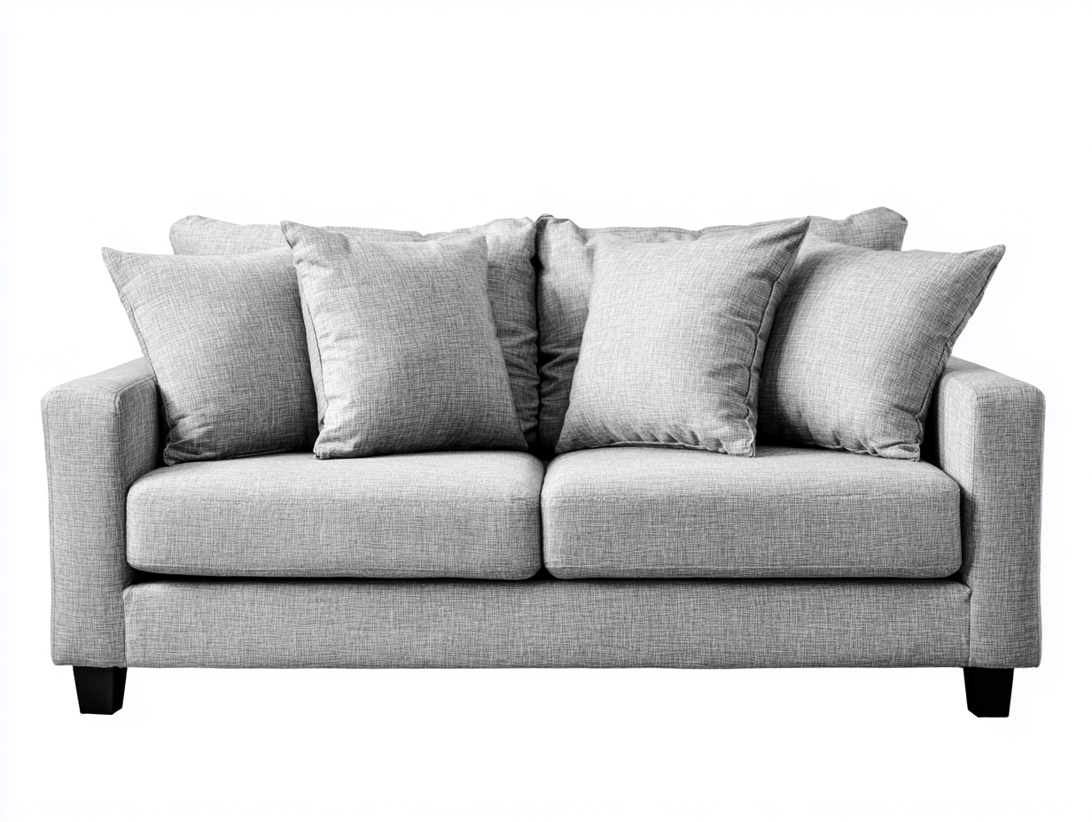 Divano 2 posti - tessuto - 165x90x88 cm - grigio chiaro/nero - per soggiorno - design moderno-Homelyive