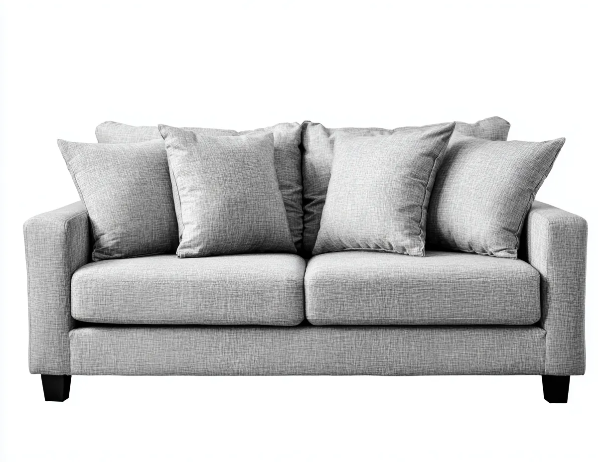 Divano 2 posti - tessuto - 165x90x88 cm - grigio chiaro/nero - per soggiorno - design moderno-Homelyive