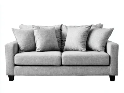 Divano 2 posti - tessuto - 165x90x88 cm - grigio chiaro/nero - per soggiorno - design moderno-Homelyive