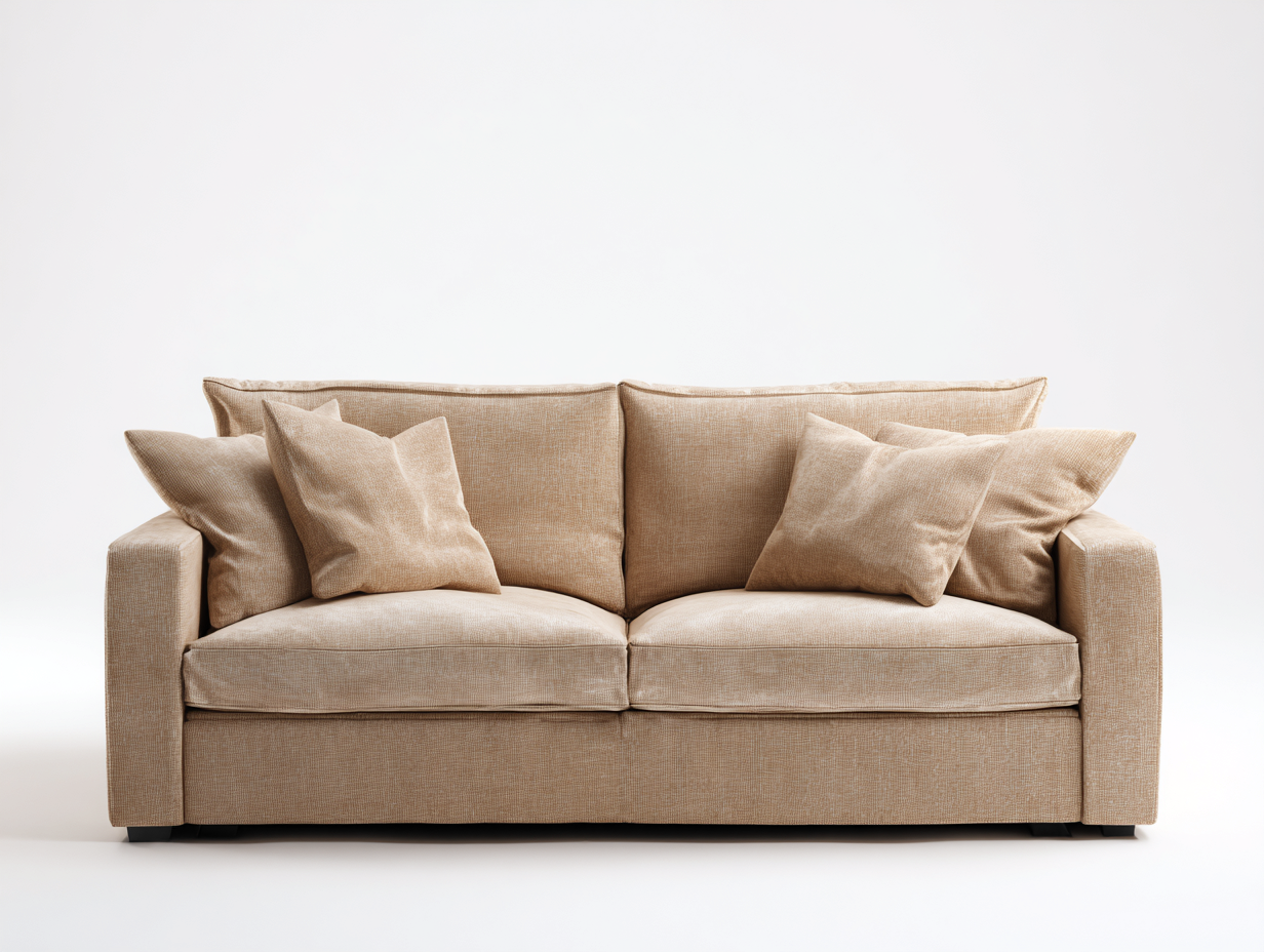 Divano 2 posti - tessuto - 160x95x88 cm - beige - per soggiorno - design moderno-Homelyive