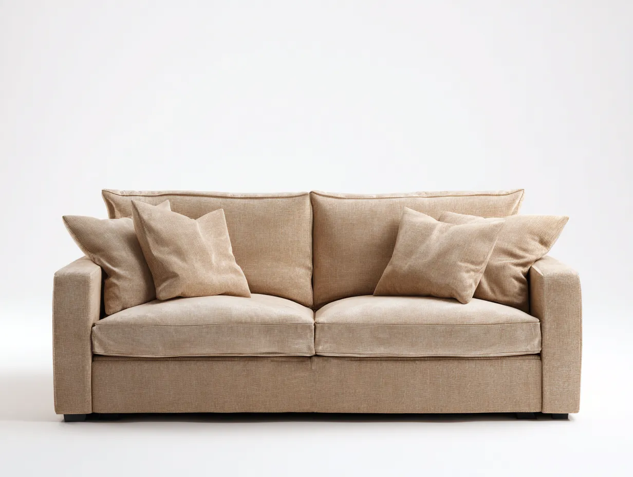 Divano 2 posti - tessuto - 160x95x88 cm - beige - per soggiorno - design moderno-Homelyive