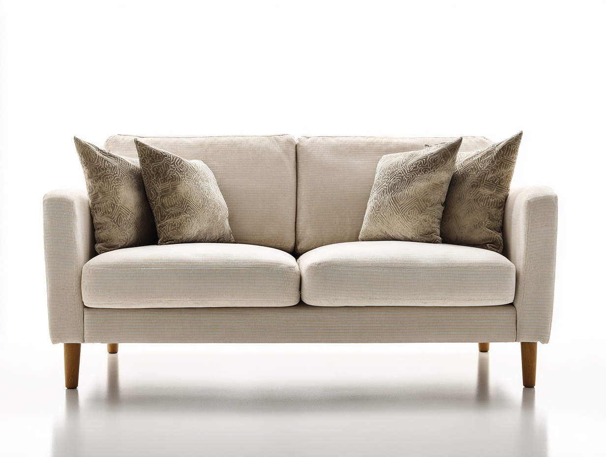 Divano 2 posti - tessuto - 155x85x82 cm - beige - per soggiorno - design moderno-Homelyive