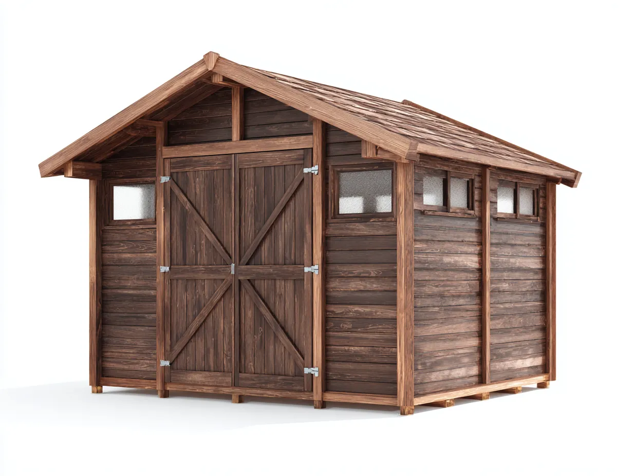 Casetta da giardino in legno 300x200x240 cm - marrone scuro - per esterno - design funzionale-Homelyive