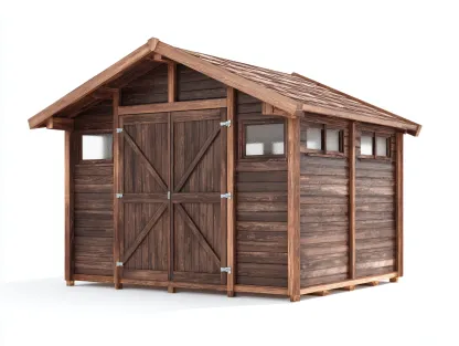 Casetta da giardino in legno 300x200x240 cm - marrone scuro - per esterno - design funzionale-Homelyive