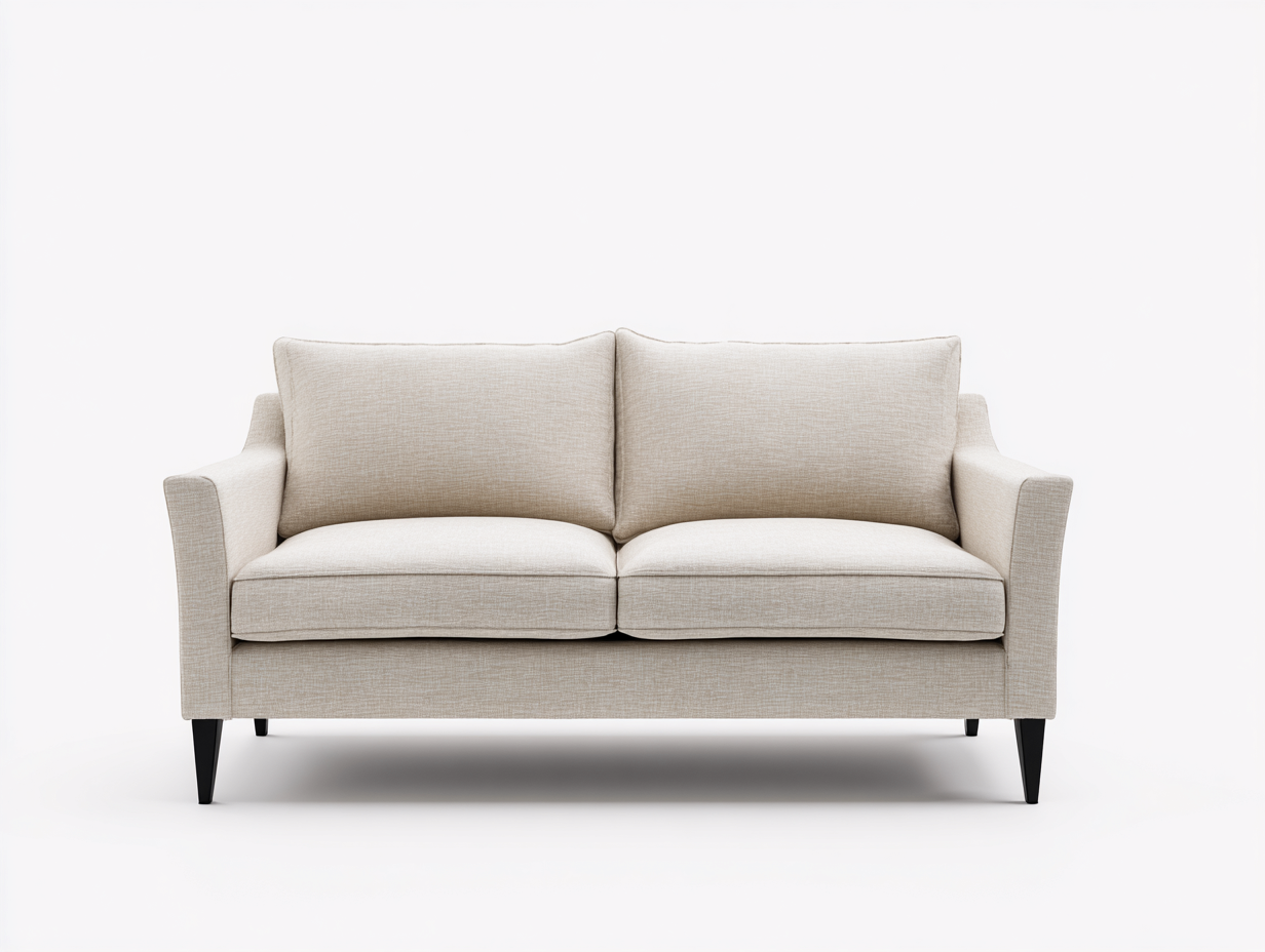 Divano 2 posti - tessuto - 162x88x83 cm - beige chiaro/nero - per soggiorno - design moderno-Homelyive