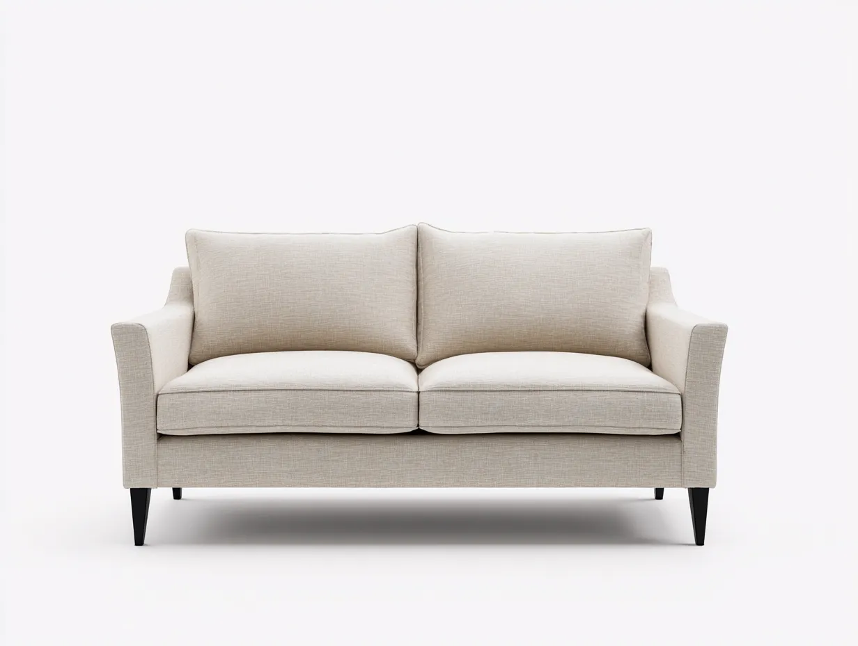 Divano 2 posti - tessuto - 162x88x83 cm - beige chiaro/nero - per soggiorno - design moderno-Homelyive