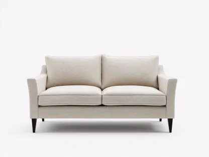 Divano 2 posti - tessuto - 162x88x83 cm - beige chiaro/nero - per soggiorno - design moderno-Homelyive