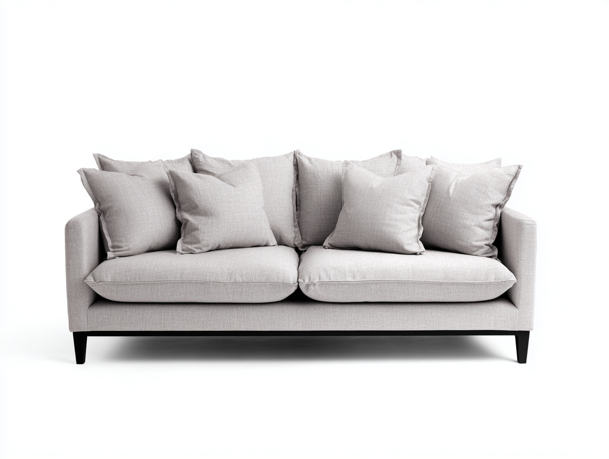 Divano 2 posti - tessuto - 165x95x88 cm - grigio chiaro/nero - per soggiorno - design moderno-Homelyive