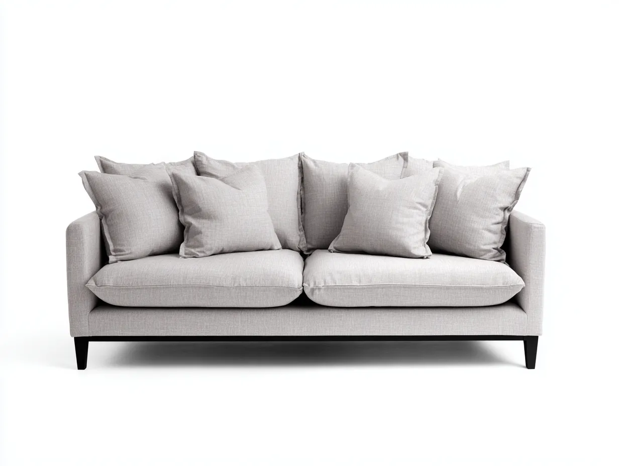 Divano 2 posti - tessuto - 165x95x88 cm - grigio chiaro/nero - per soggiorno - design moderno-Homelyive