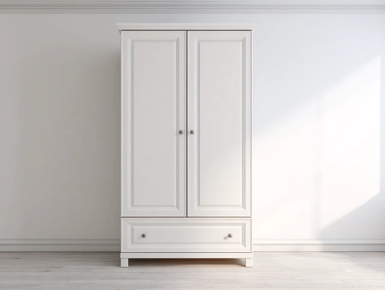 Armario ropero de madera 100x60x190 cm - blanco - para dormitorio - con espacio de almacenaje