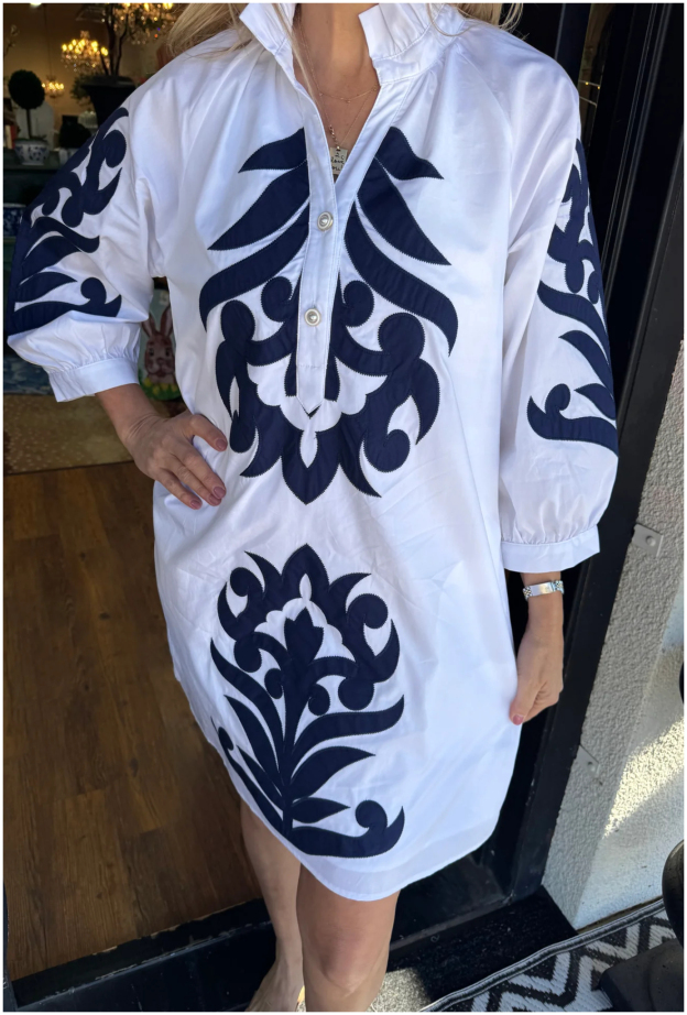 Kelly Green Contrast Printed Dress