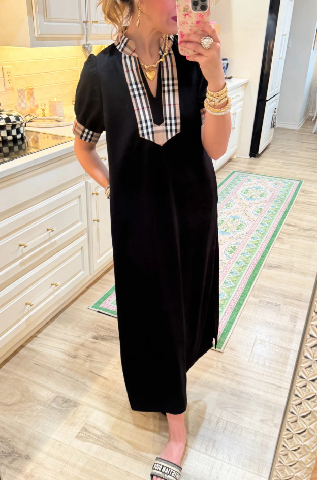 Black and Taupe Mix Dress