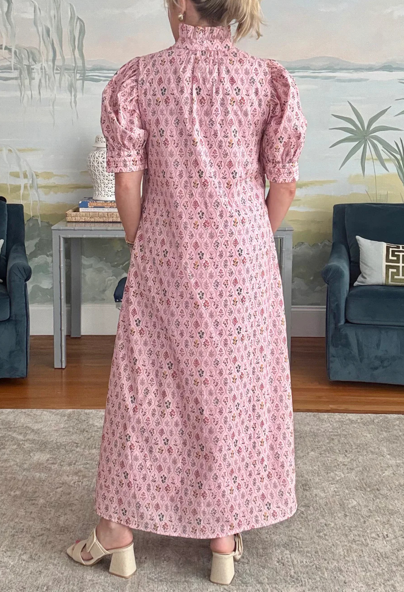 Garden Grid Maxi Dress