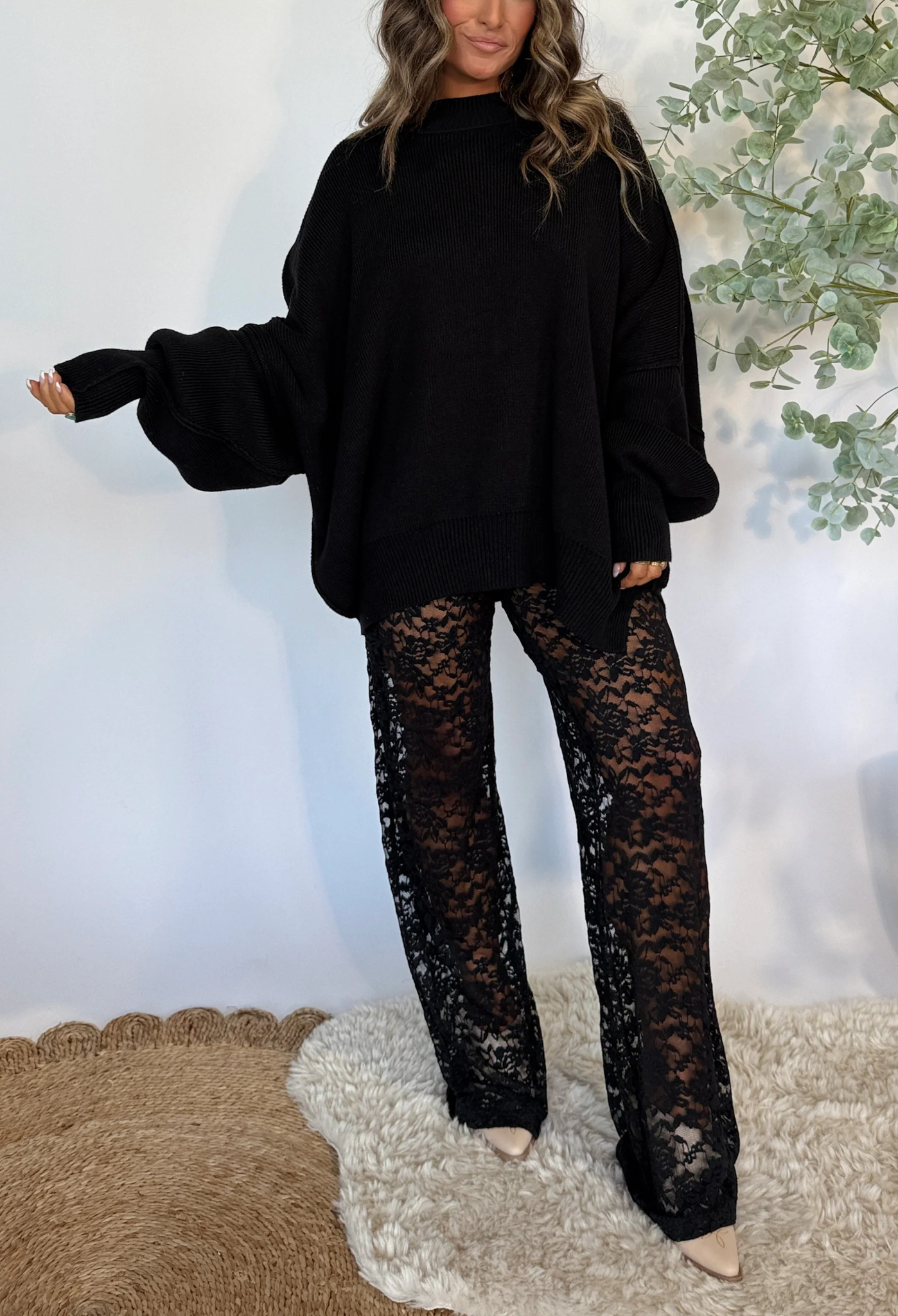 Promise Me Cropped Sweater Black