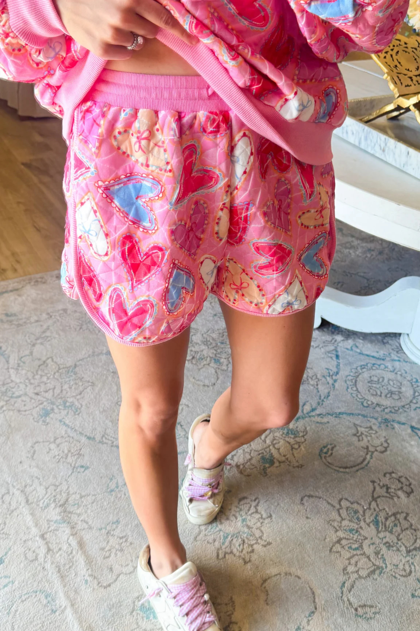 Pink Heart Short Set