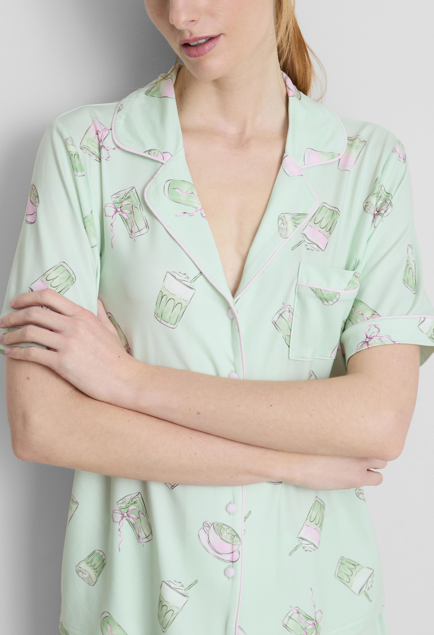 Matcha Boyfriend Shorty Pyjamas