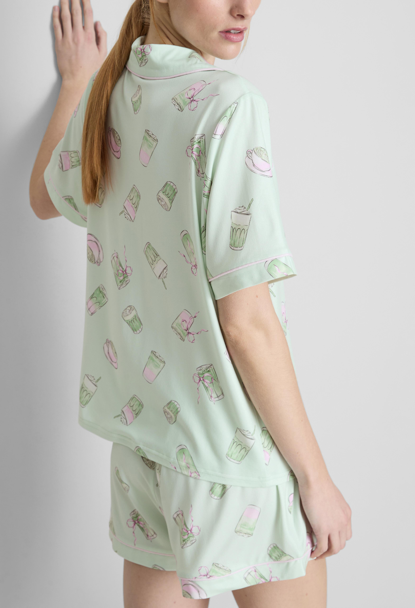 Matcha Boyfriend Shorty Pyjamas