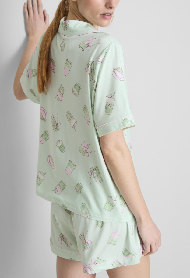 Matcha Boyfriend Shorty Pyjamas