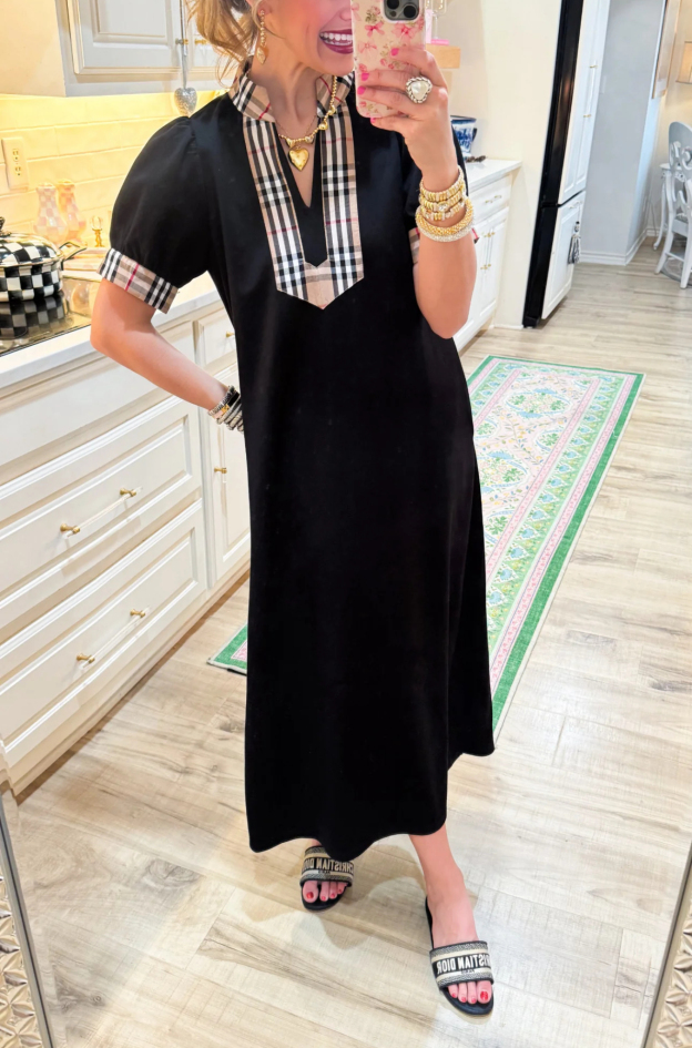 Black and Taupe Mix Dress