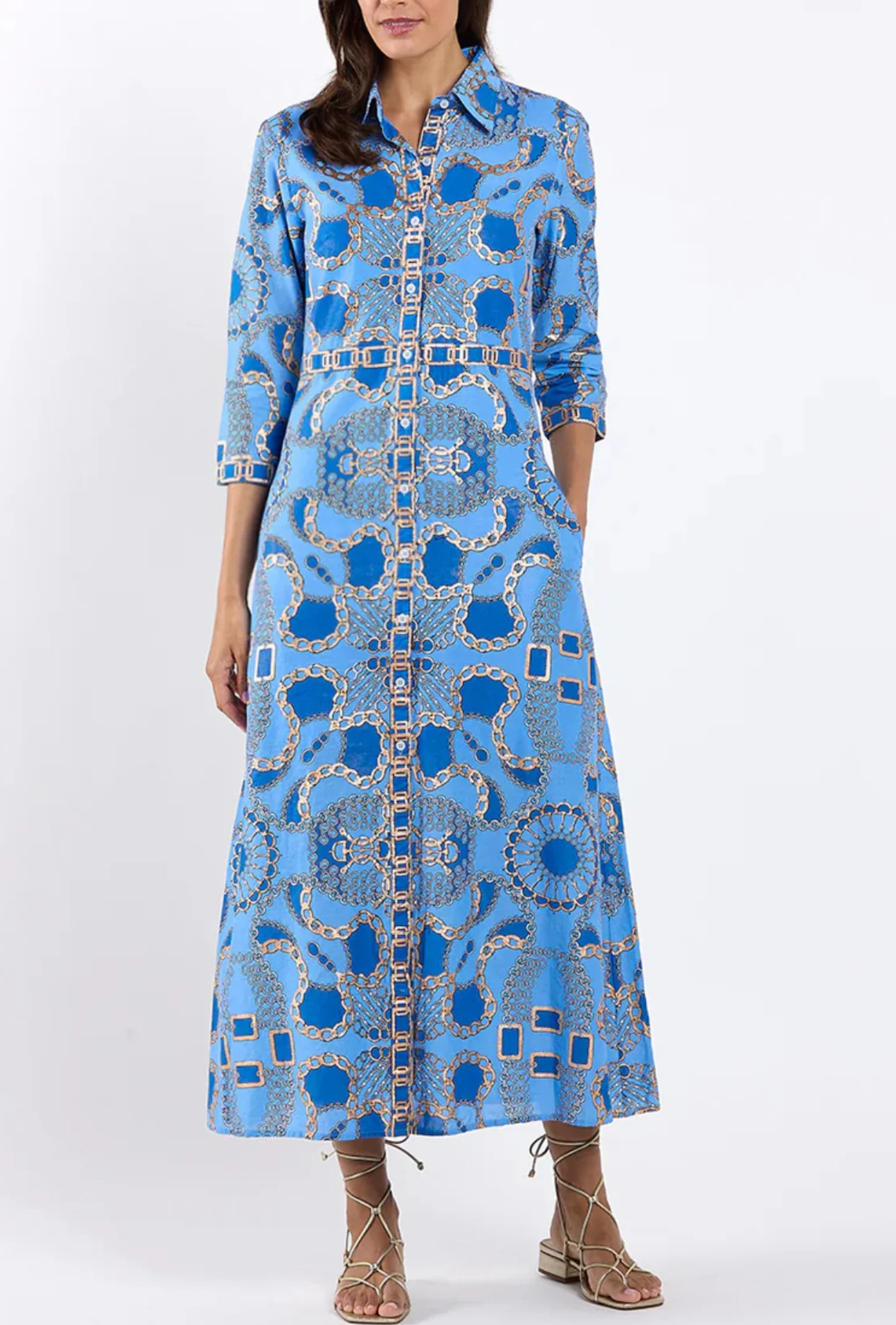 Minna Dress- Heritage Chains Peri