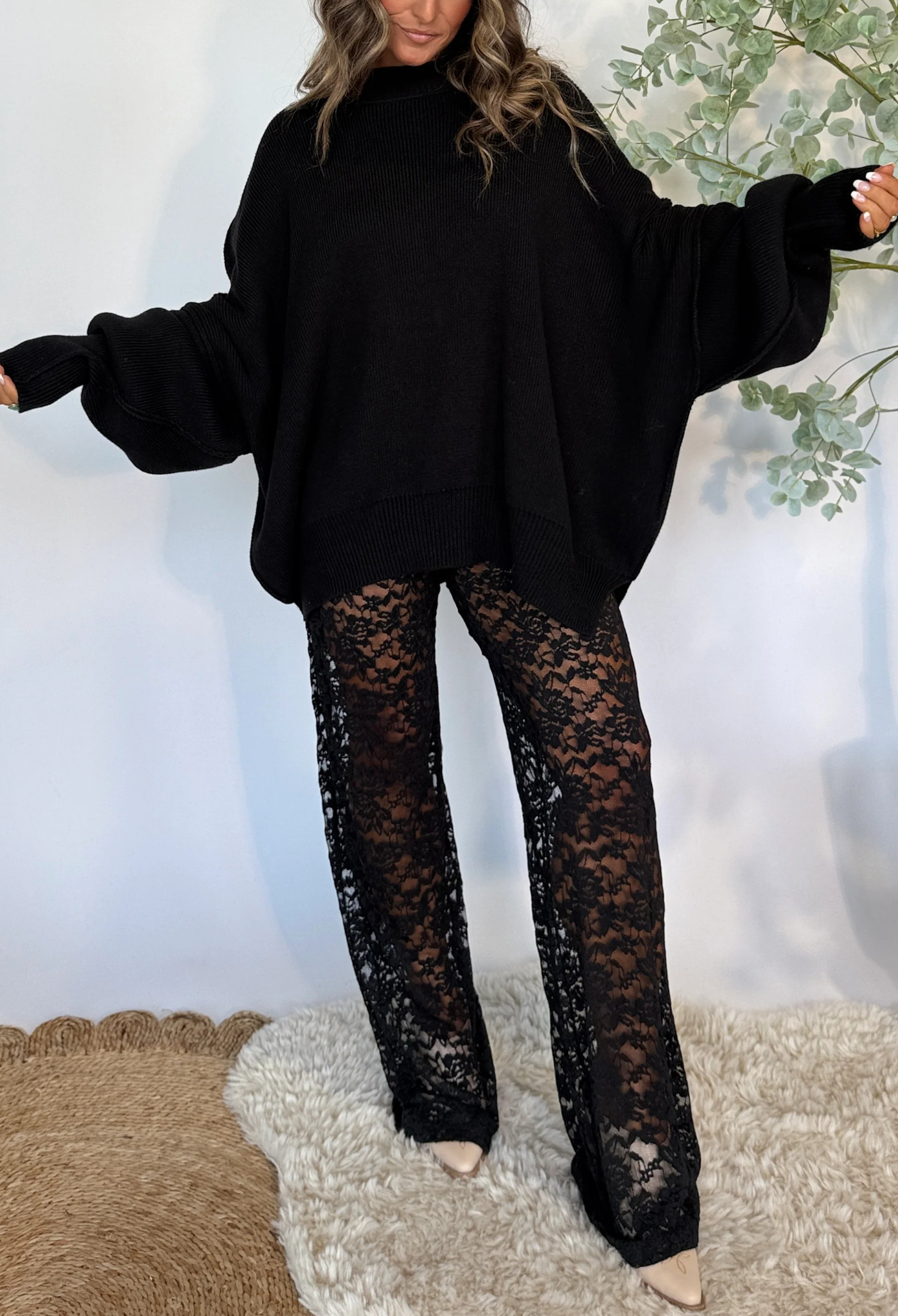 Promise Me Cropped Sweater Black