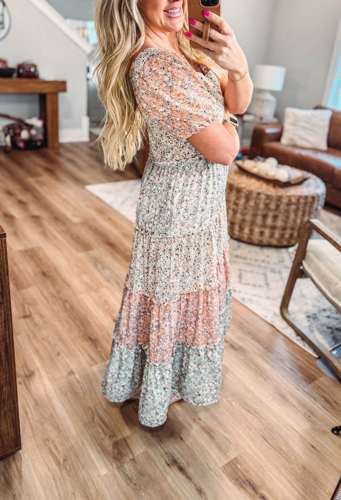 Effortlessly Flattering Pastel Patchwork Midi Dress