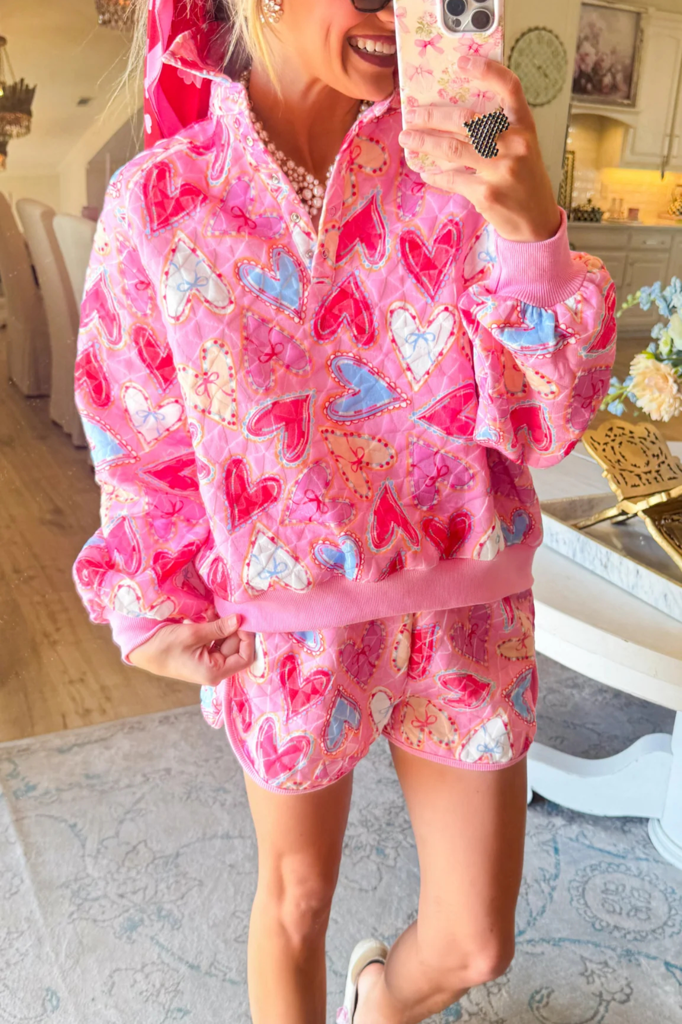 Pink Heart Short Set