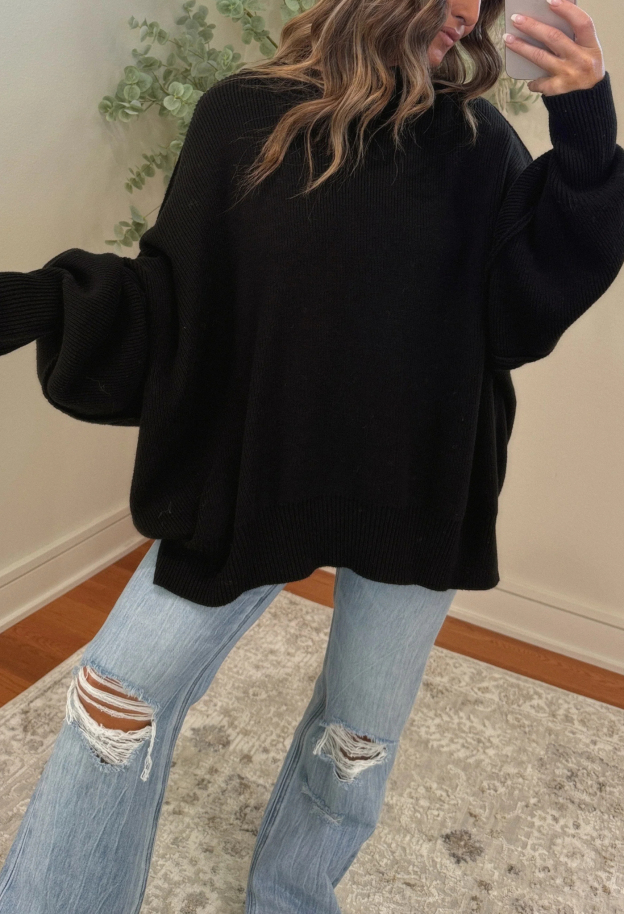Promise Me Cropped Sweater Black