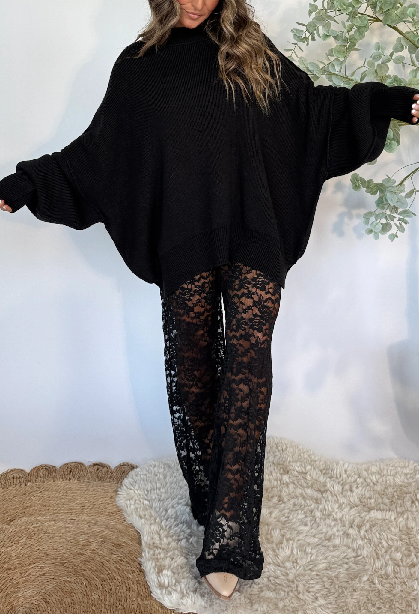 Promise Me Cropped Sweater Black