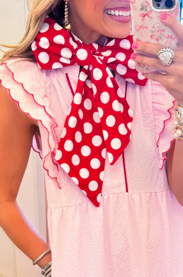 Red Polka Dot Scarf
