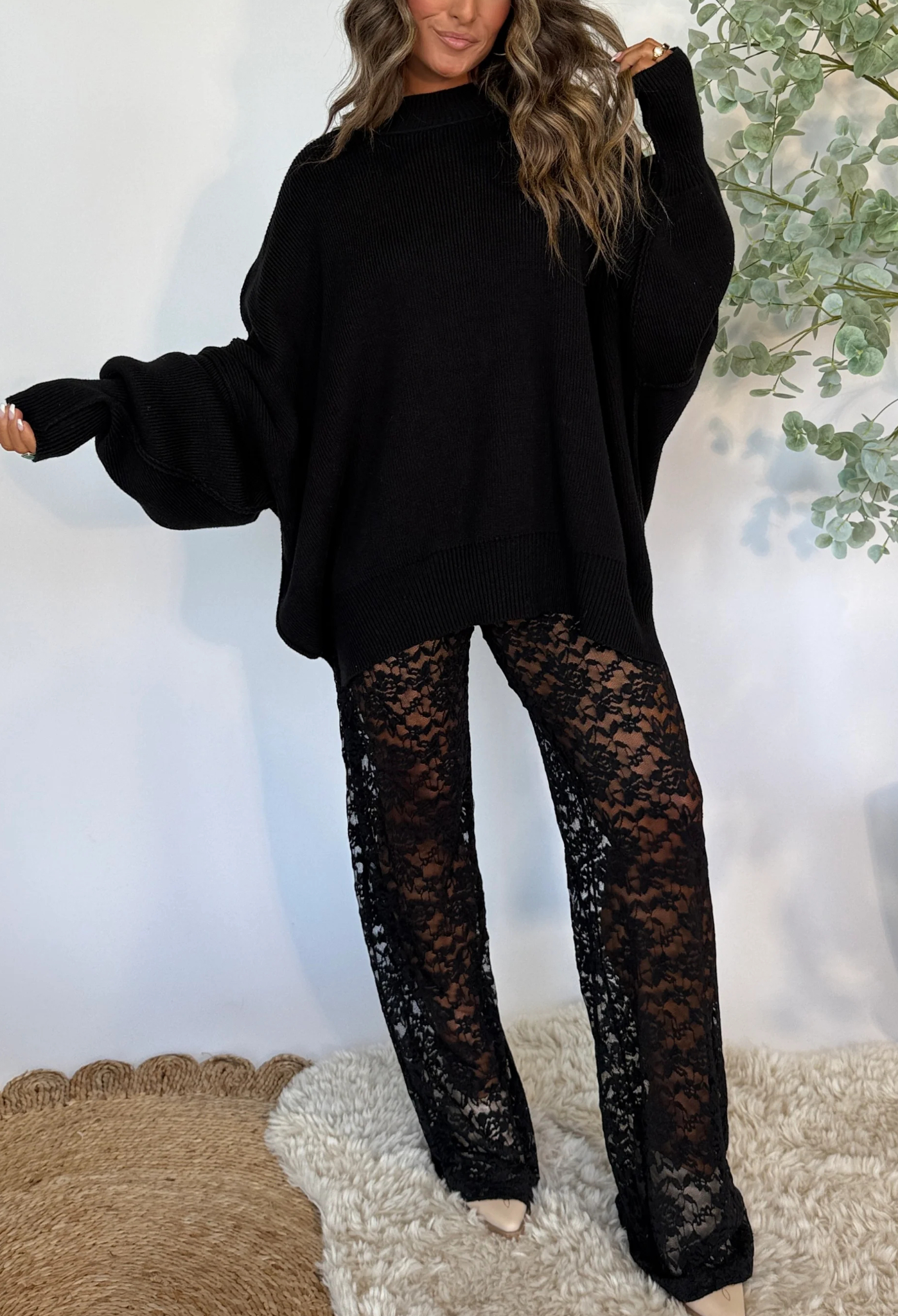 Promise Me Cropped Sweater Black