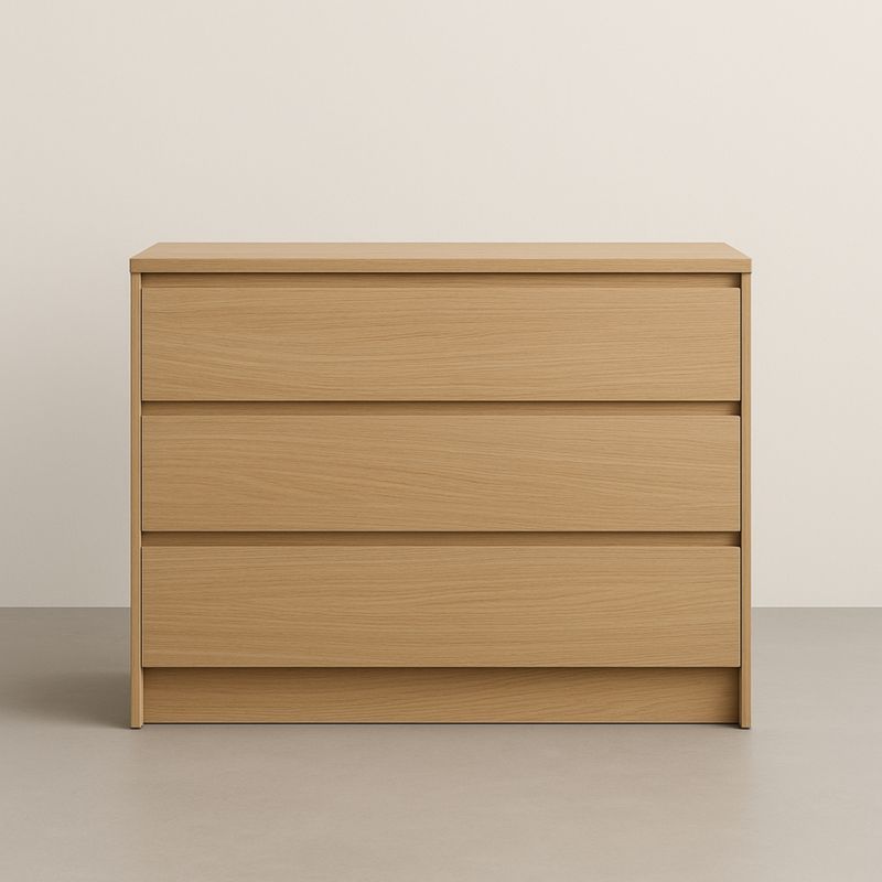 Cassettiera in legno 3 cassetti 80x40x78 cm