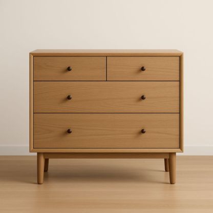 Cassettiera in Legno massello Rovere Marrone Chiaro H85xL90xP40 cm