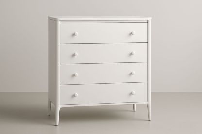 Cassettiera in Legno Bianco 4 Cassetti 85x80x45 cm