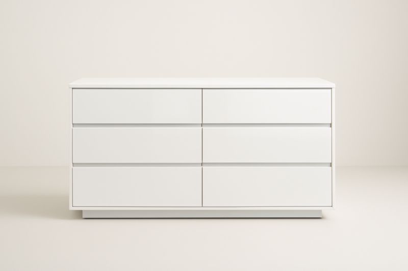 Cassettiera in MDF Bianco con 6 Cassetti