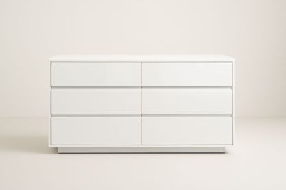 Cassettiera in MDF Bianco con 6 Cassetti