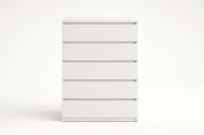 Cassettiera in MDF Finitura Bianca con 5 Cassetti 78x50x90 cm
