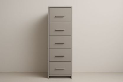 Cassettiera verticale a 5 cassetti in MDF grigio 120x45x40 cm(H×L×P)
