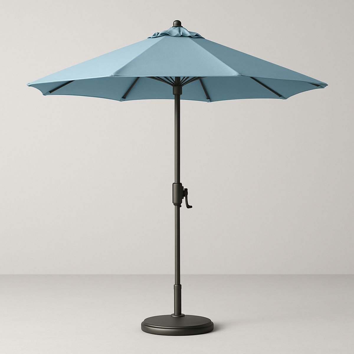 Blue Polyester Outdoor Patio Umbrella with Aluminium Pole 260cm