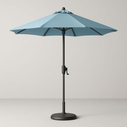 Blue Polyester Outdoor Patio Umbrella with Aluminium Pole 260cm