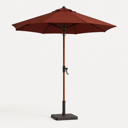 Outdoor Patio Umbrella Polyester Aluminium Round Rust Red 270 cm