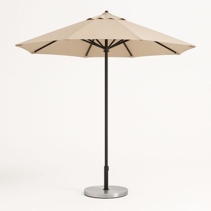 Outdoor Aluminium Polyester Umbrella with Stainless Steel Base 270cm Beige
