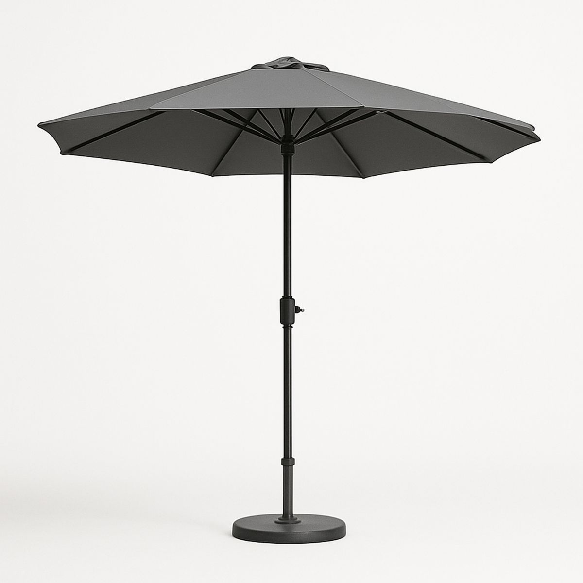 Outdoor Umbrella Aluminium Polyester Round Black 270cm