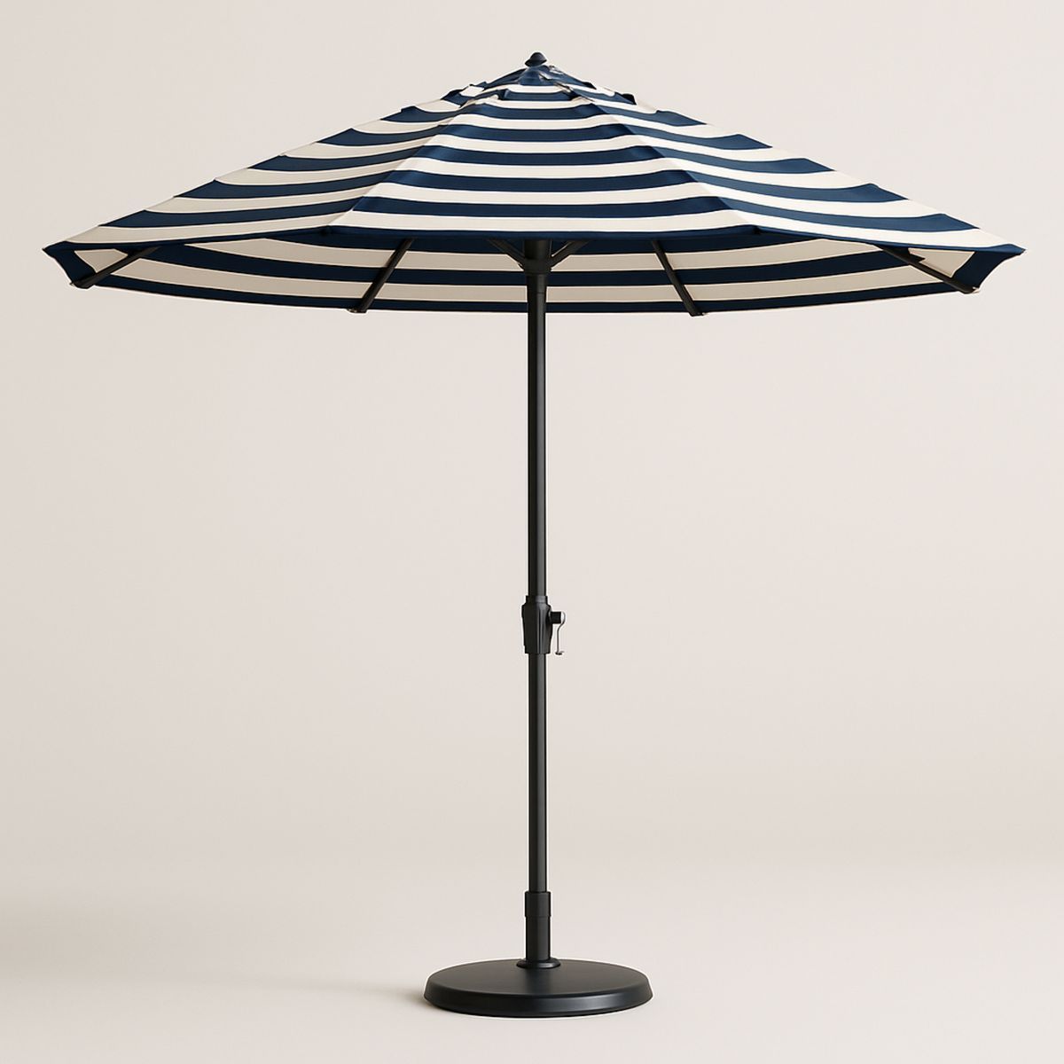 Striped Polyester Outdoor Umbrella Black/White 270cm Diameter