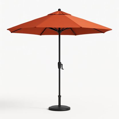 Outdoor Patio Umbrella Polyester Fabric Round Orange 250 cm Diameter
