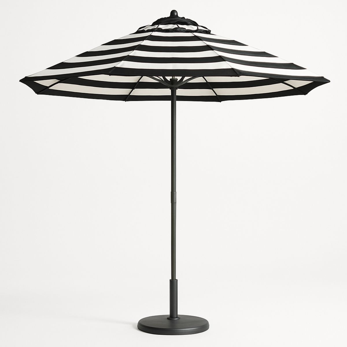 Outdoor Umbrella Polyester Canopy Black Stripe Aluminium 300cm