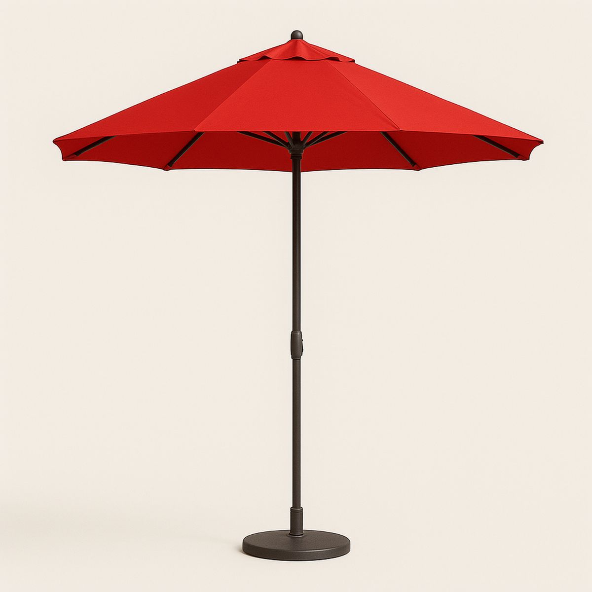 Outdoor Patio Umbrella Polyester Canopy Steel Frame Red 260cm