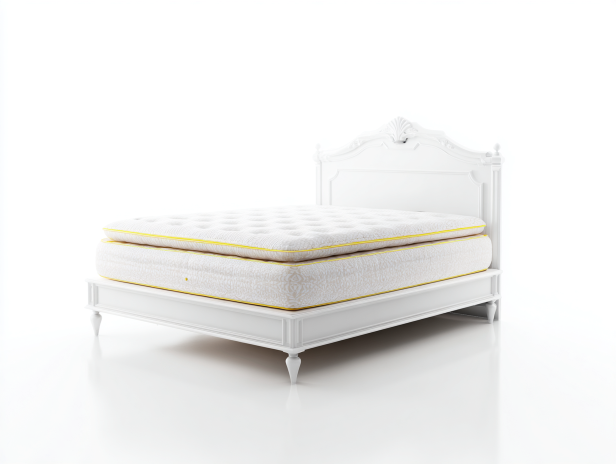 Letto matrimoniale in legno con testiera decorativa 200x160x120 cm - bianco - per camera da letto - design classico-Huboliq