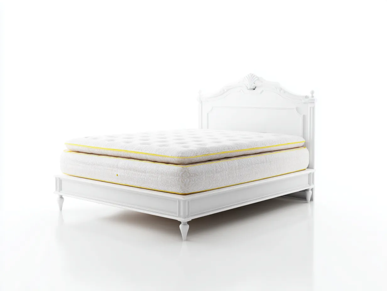 Letto matrimoniale in legno con testiera decorativa 200x160x120 cm - bianco - per camera da letto - design classico-Huboliq