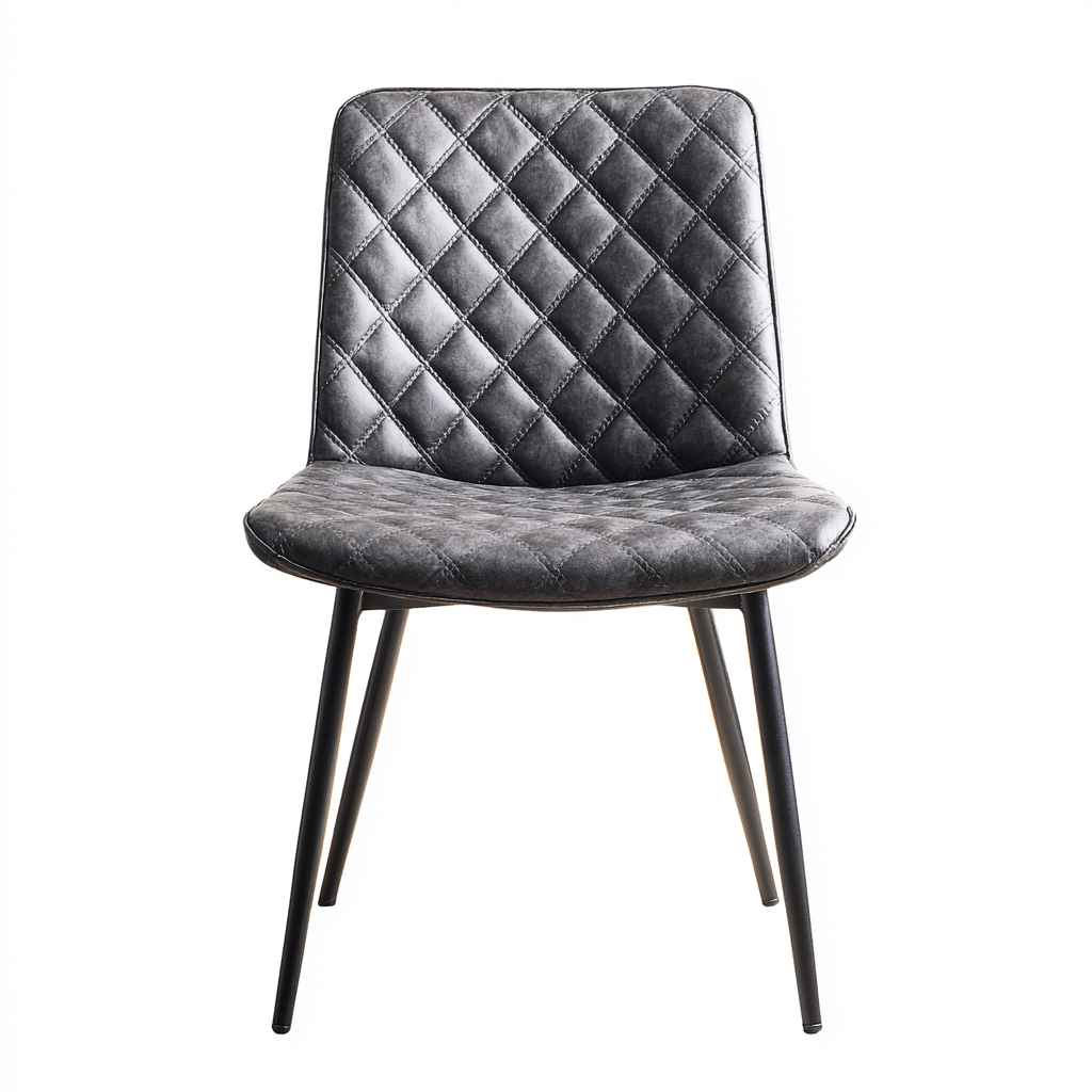 Sedia da pranzo metallo e similpelle 49x48x85 cm - grigio - adatta alla sala da pranzo - design moderno-Nestleix